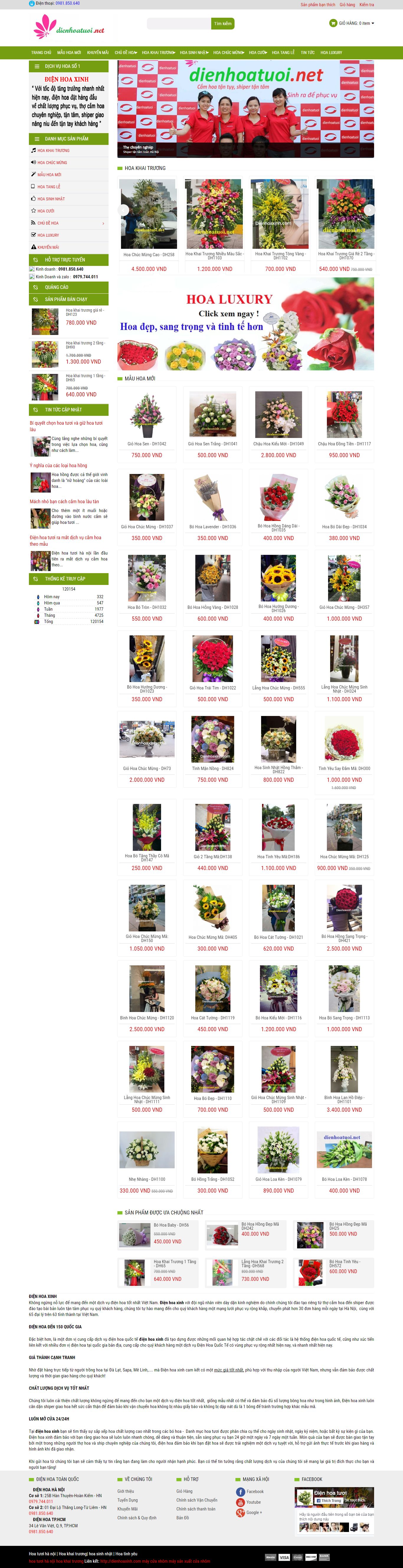 Thiết kế Web bán hoa điện hoa dienhoatuoi.net